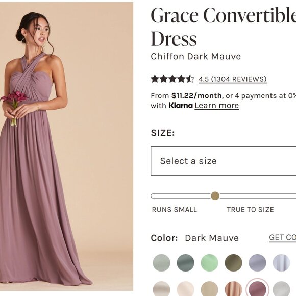Birdy Grey Grace Convertible DARK MAUVE Bridesmaids Dress XS - Picture 4 of 14